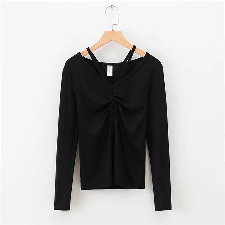 casual simple long-sleeved slim bottoming shirt NSLD39687