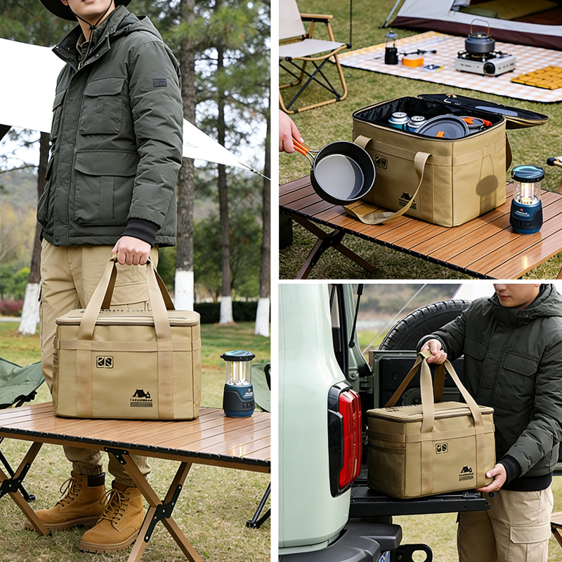 Equipos de campamento al aire libre bolsa de almacenamiento cocinera cubiertos bolsas de artículos bolsas portátiles de gran capacidad bolsa táctica bolsa de almuerzo de automóvil