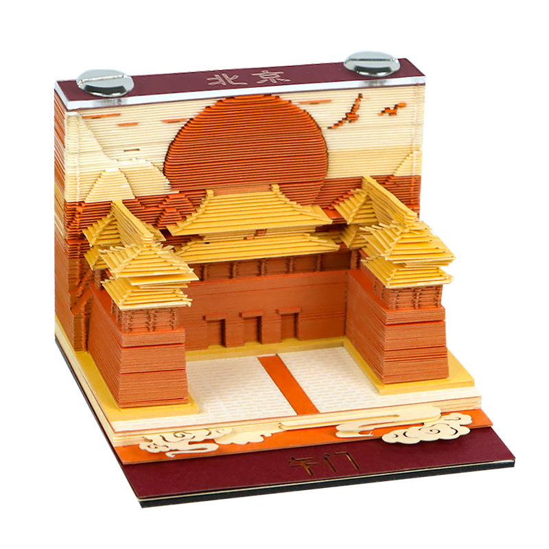 洛阳文创产品国潮纸雕摆件博物馆景点商务纪念品定制3d立体便签本|undefined