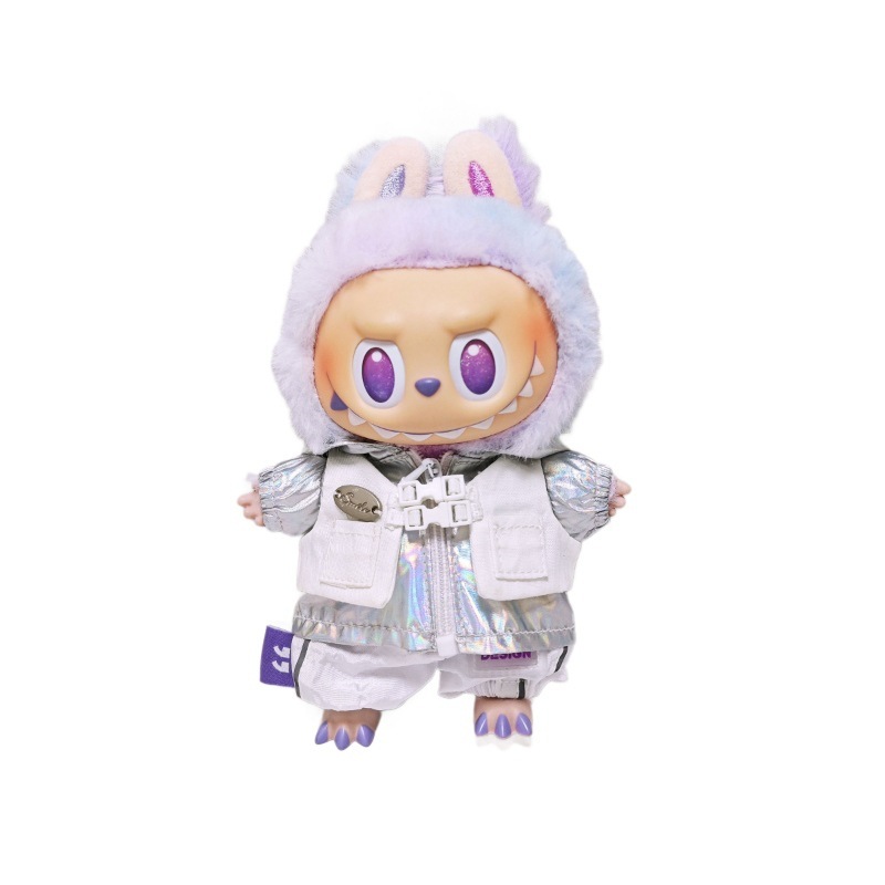 Labubu ベビー服シルバーフェイクツーピースウインドブレーカーシューズセット 15cm17cm Labubu ベビー服に適しています|undefined