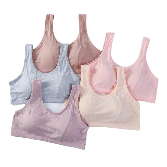 Classic Rib Old Lady Solid Color Wide Shoulder Strap Vest Convenient Comfortable Healthy Women Care Underwear 613#