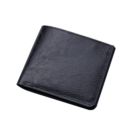 Button wallet short men's wallet wallet can hold driver's license leather wallet cross-border men's dollar clip for men