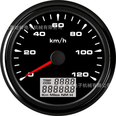 Car Racing Instrument: automobile instrument - black-frame-black-bottom-120kmh