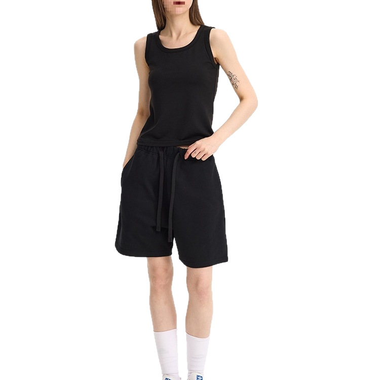 UNF 450g pantalones de lana de perfil de viento de dinero viejo pesado pantalones cortos deportivos casuales sueltos pantalones de cinco puntos hombres y mujeres de moda