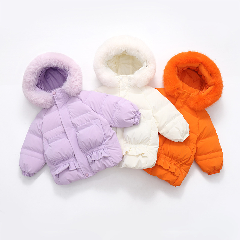 Winter children's New girls' down jacket Mid length thick collar Korean version jacket【_voghion.com