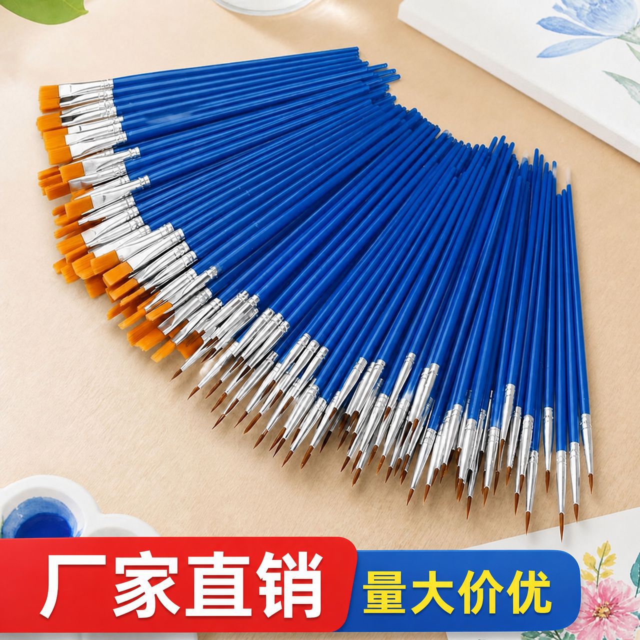 Directly from the manufacturer: plastic flat-head paintbrush, nylon pointed oil paintbrush, watercolor acrylic paintbrush, children's drawing and outlining pen