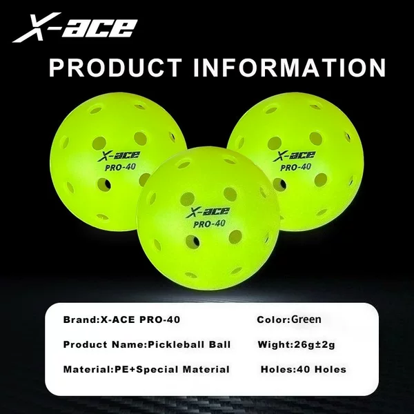 x-ace pro 40 pickleball 40-hole molded ball is USAPA certified and is for competition use only