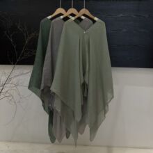 2026夏季新款苎麻披肩女 气质轻奢高级感纯色轻薄苎麻做旧披肩女