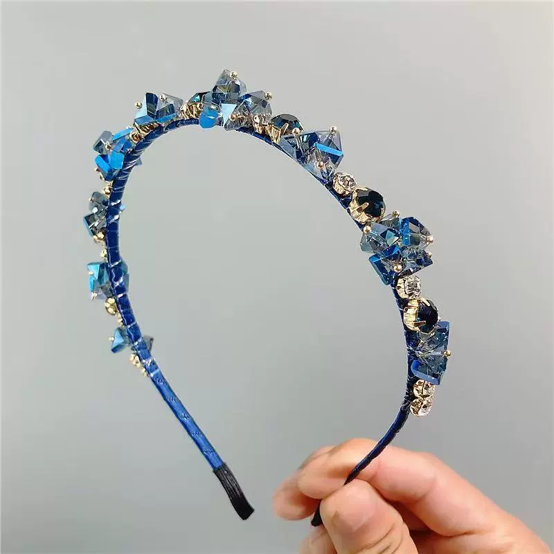 Ободок для волос, французский стиль (корейский дизайн), с украшением-камнями, элегантный 15×12 см