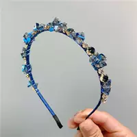 Ободок для волос, французский стиль (корейский дизайн), с украшением-камнями, элегантный 15×12 см
