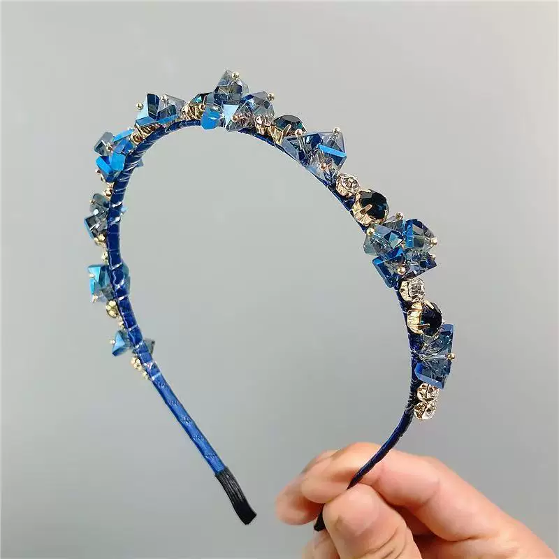 Ободок для волос, французский стиль (корейский дизайн), с украшением-камнями, элегантный 15×12 см