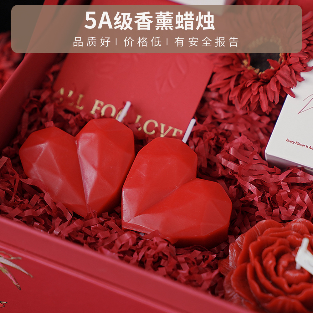 Velas de amor fragancias personalizadas Qixia regalo de bodas de regalo de mano creativa forma de corazón vela de fragancia