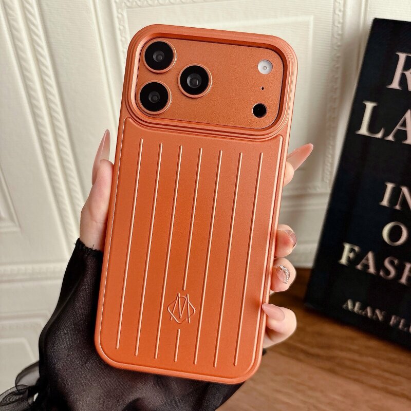 Trendy Suitcase-Style Phone Case for iPhone 17 Pro Max, Striped High-End Apple 16 Anti-Drop 15 Protection Trendy Suitcase-Style Phone Case for iPhone 17 Pro Max, Striped High-End Apple 16 Anti-Drop 15 Protection