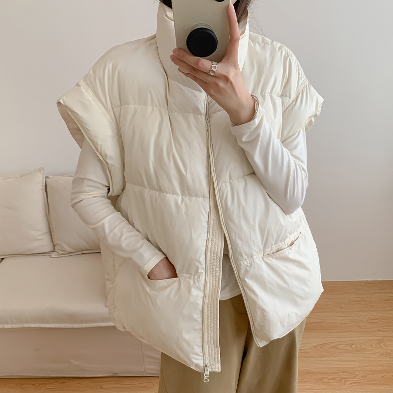 2025秋冬季新款羽绒棉马甲女短款立领棉衣背心马夹面包服坎肩外套|undefined