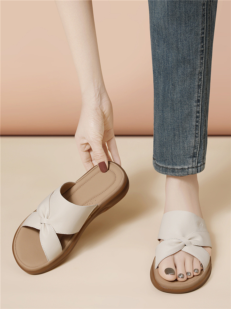 Dép sandal nữ đế dày xỏ ngón tiện lợi phong cách đơn giản cao cấp 2026 — 6054 Màu be, 6054 Da đen chi tiết 13