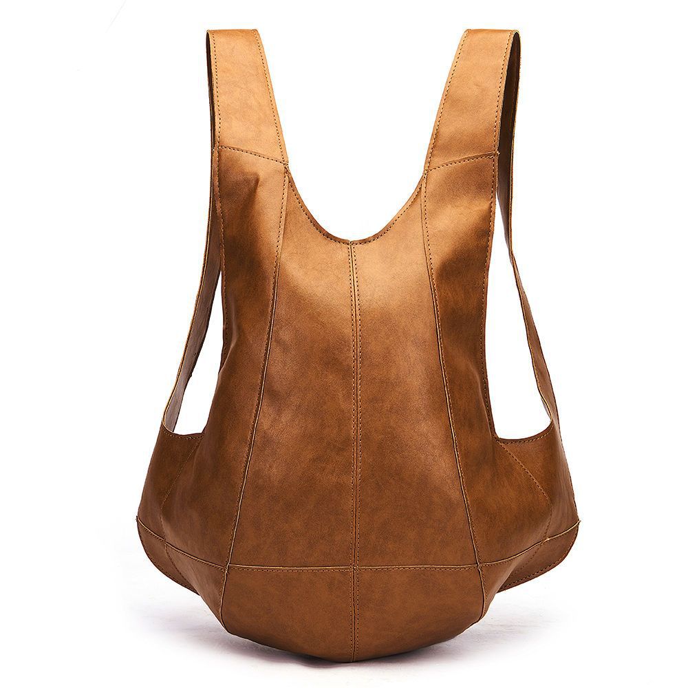 Retro Crazy Horse Vegetable Tanned Soft Leather pu Men's and Women's Beetle Backpack Student Trendy Backpack Schoolbag Casual Ba_voghion.com