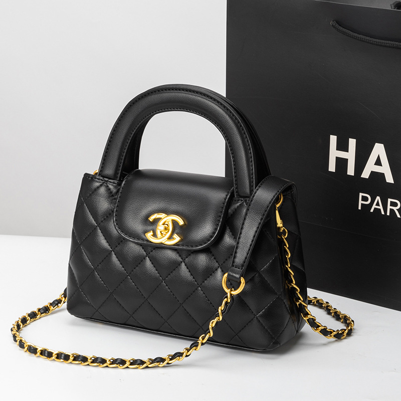 High Textual Genuine Leather Portable Small Square Bag 2025 New Fashion All-match Light Luxury Niche Women's Shoulder Crossbody Chain Bag