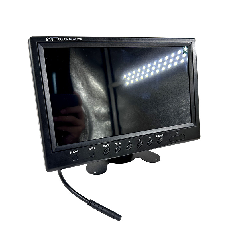 9inch Wide-Angle Ips Lcd Display Screen, Two-Channel Ahd High-Definition Vehicle Monitor for Construction Vehicles and Trucks, Monitoring and Reversing