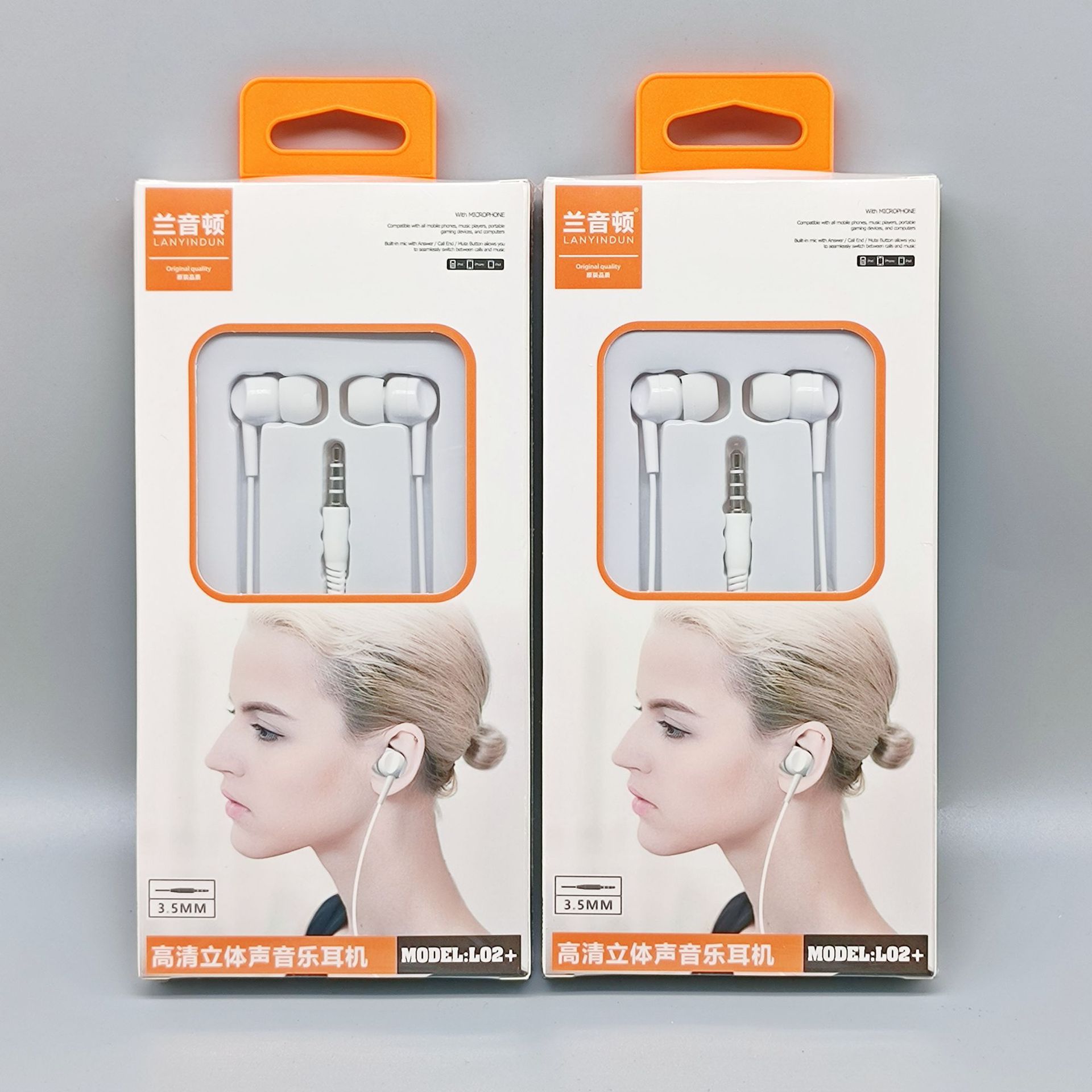 Auriculares atados con alambre del teléfono móvil de 3,5 m para el agujero redondo de OPPO Huawei vivo Android en el