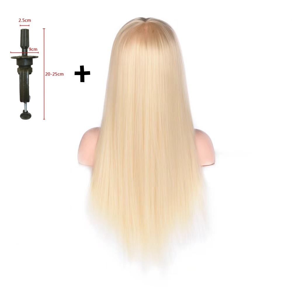 Peruca de alta temperatura seda ejercicio modelo de cabello modelo de cabello especial de cabello blanco trenzado estilo corto oro cara