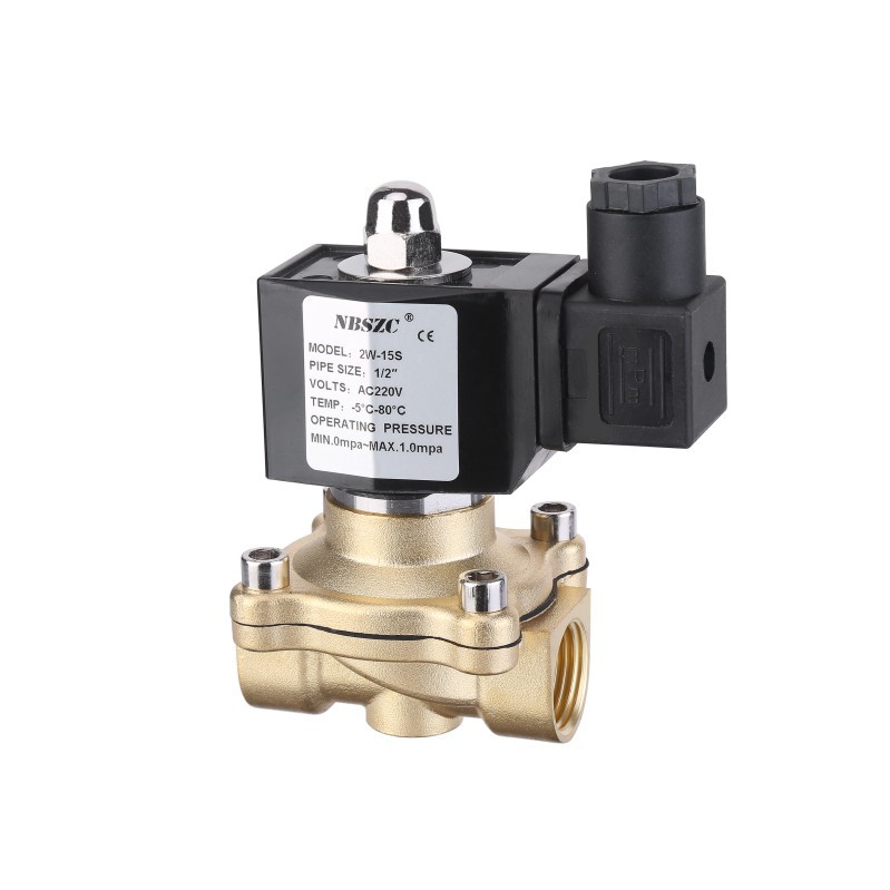 NBSZC manufacturer 2W series 4-point brass plastic solenoid valve 2W-15S