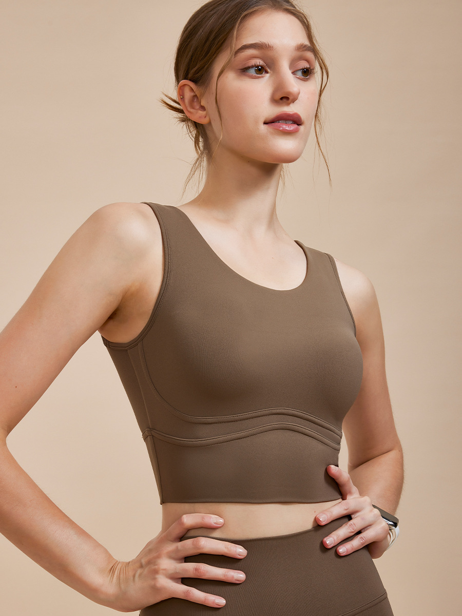Ropa interior deportiva de alta resistencia de una pieza en el pecho almohadilla desnuda corriendo yoga chaleco a prueba de golpes belleza espalda yoga sujetador
