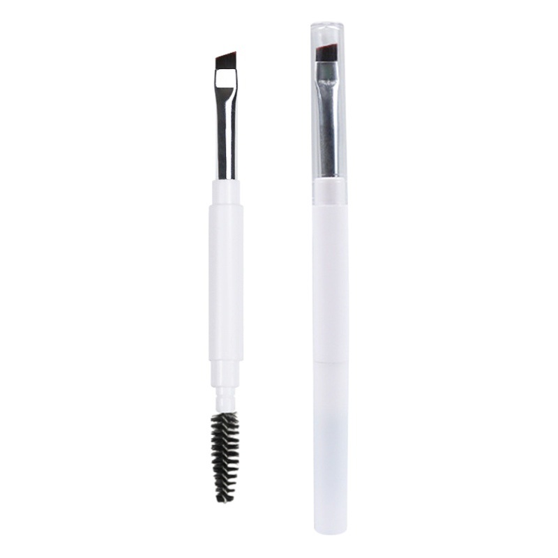 Cepillo de maquillaje de doble cabeza cepillo corrector de cabello suave cepillo espiral cepillo de cejas cepillo de labios de silicona con cubierta cepillo de maquillaje multifuncional