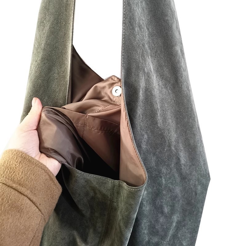 オリジナル自家製クロスボディバッグブルーグレーのベルベットバッグショルダーバッグ文学レトロ餃子バッグ自転車バッグ送料無料|undefined