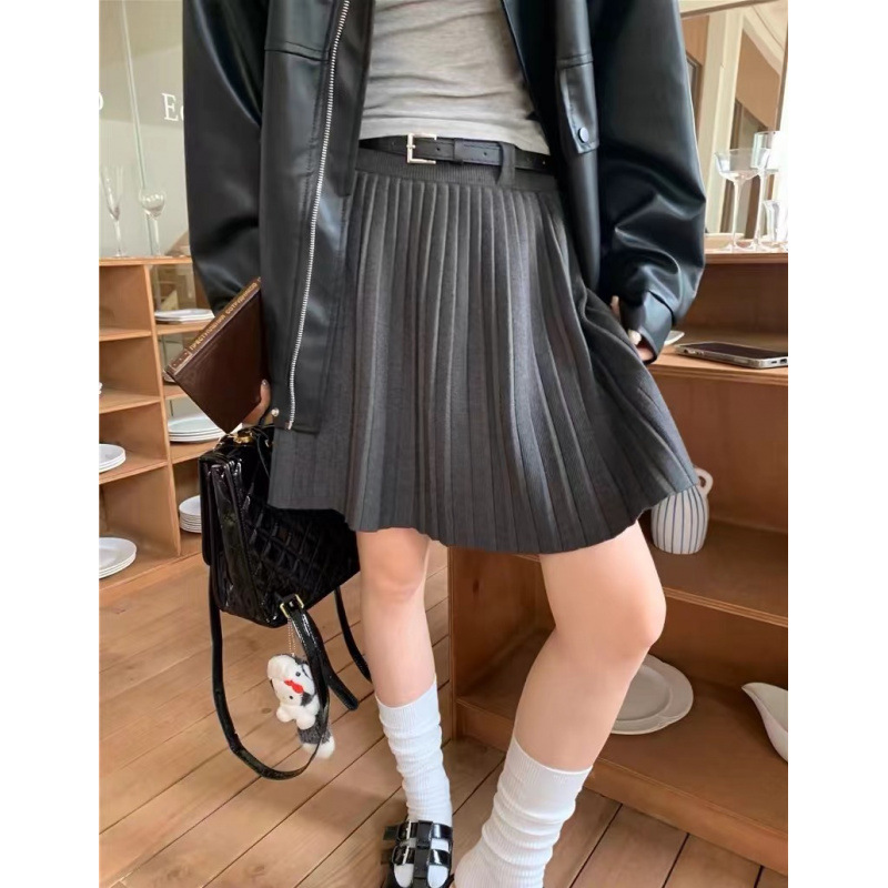 Japanese knitted demi-season retro skirt