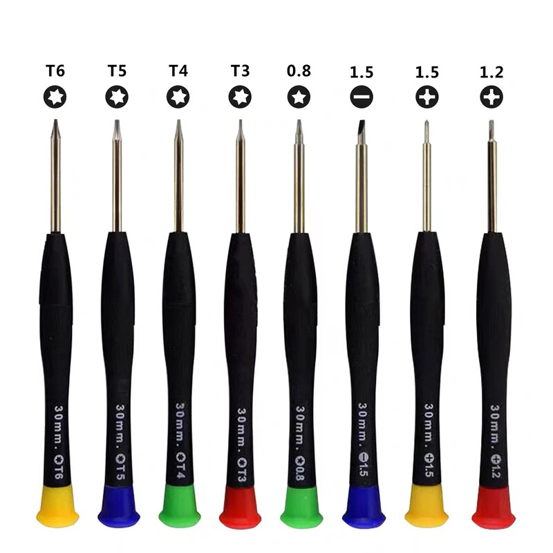 Multifunctional Magnetic Precision Screwdriver Hardening Mobile Phone Clock Dismantling Tool T-type 0.6Y Color Cap Batch 0.8 Five Stars