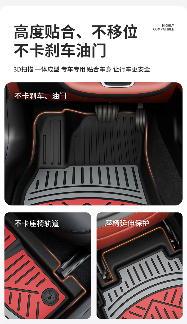 Suitable for Chery Tiggo 8, Arrizo 8, iCAR V23, special colorful TPE car floor mats and trunk mat