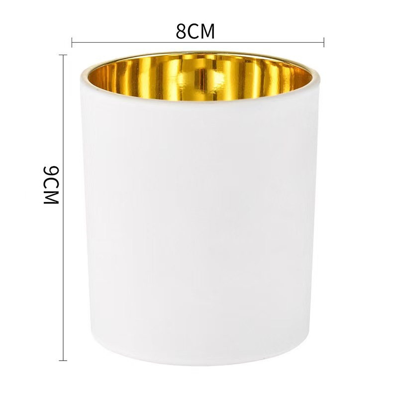 Inventario transfronterizo venta caliente de vidrio de colores taza de cera de incienso candelabro 8090 calibre candelabro ornamental contenedor de velas