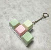 T-shaped - transparent shell - pink green - snake bone