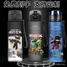 肤感太空杯我的世界动漫学生儿童卡通随手运动水杯塑料磨砂杯子