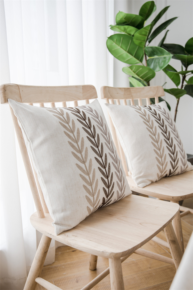 Polyester Linen Waterproof Modern Leaf Flower Runner Embroidered Geometric Tablecl Rectangular Coffee Dining Table_voghion.com