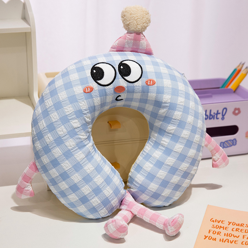 almohada de tela de dopamina u almohada de algodón de memoria almohada de viaje portátil para dormir en tren de alta velocidad almohada de cuello avión columna vertebral cervical almohada U