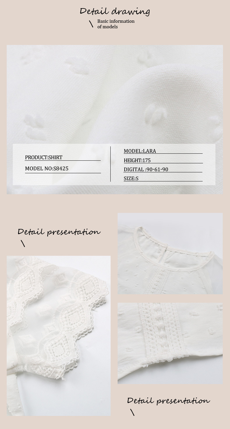 Kurzärmliges, durchsichtiges Design-Hemd mit Spitzenspleißung_voghion.com