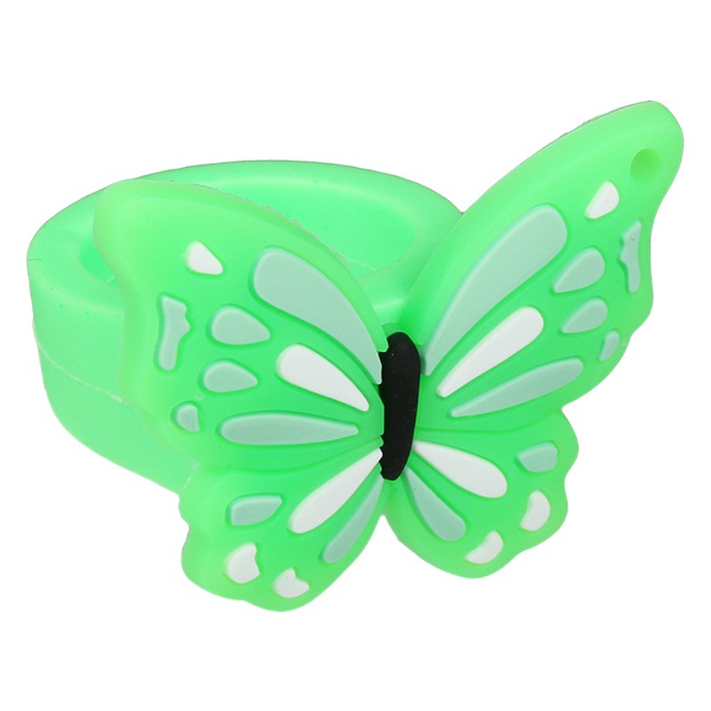 Cross-border butterfly ring candy-colored insect children's ring cartoon PVC soft rubber children's toys small gifts wholesale