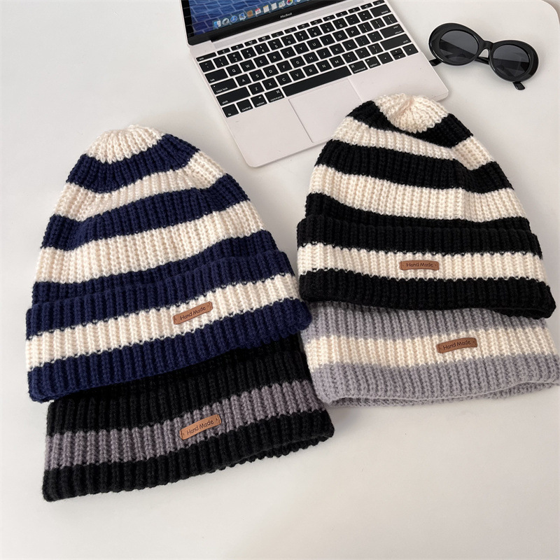 Women's Basic Lady Stripe Eaveless Wool Cap display picture 10