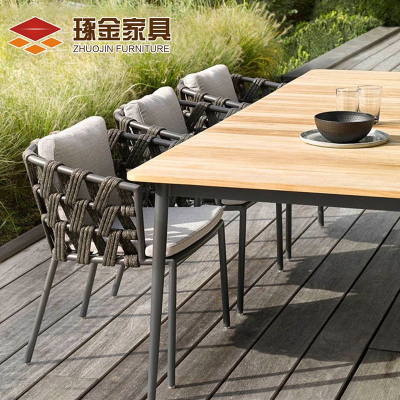 戶外藤編休閒桌椅組合 酒店庭院別墅花園室外藤椅編藤餐桌椅家具