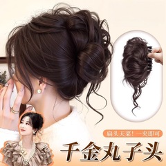 ミートボールヘアウィッグ、本物のヘアゴム、ドラゴンウィスカーウィッグ、本物の人毛の全髪、つぼみヘア、ヘアクリップ、アンティークスタイル