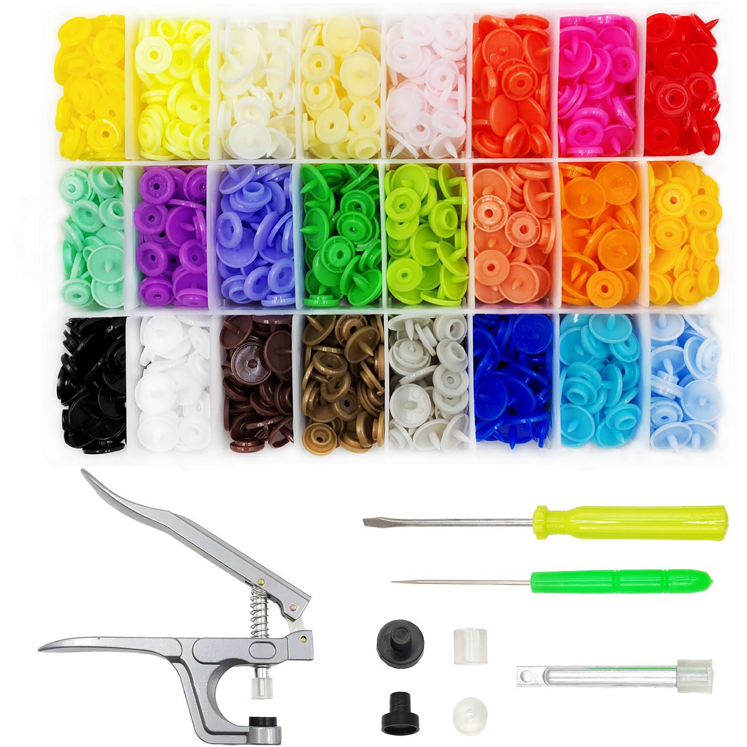 360 juegos de botones de color botones de resina de plástico de cuatro cierre botones de cara sin costura bebé presionar botón madre