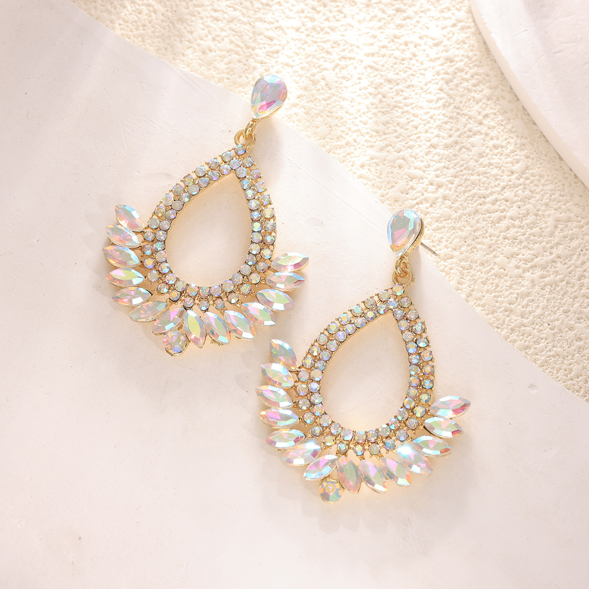 16g Weight Alloy Ear Needle Material Zircon Inlay Material Drop Earrings Classification 1 Pair Quantity Holiday, Daily Occasion Alloy Material Water Droplets Pattern Spring&Summer Season Women's Gender Inlay Design Vacation, Simple Style Style 1 Pair Vacation Simple Style Water Droplets Inlay Alloy Zircon Drop Earrings 5