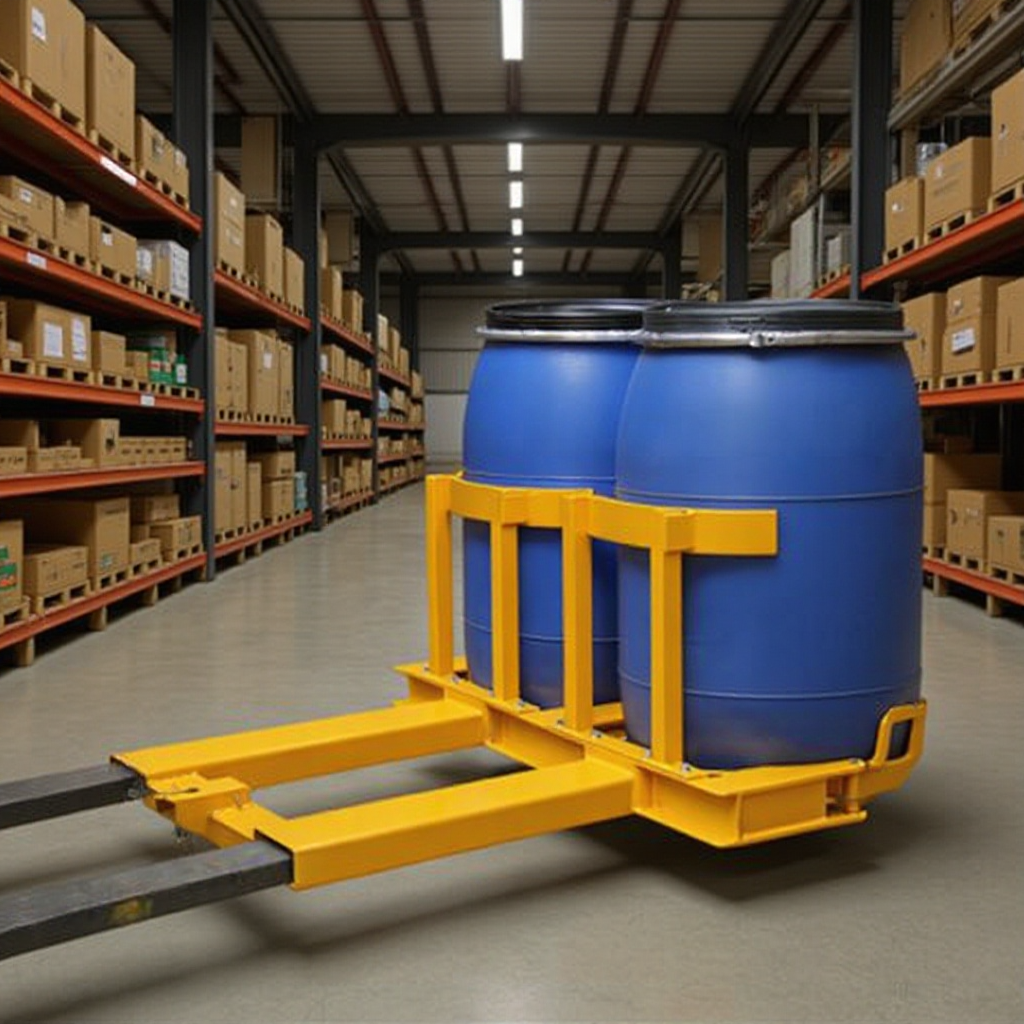 叉车抱箍式油桶夹具DG800浙江锥形油桶搬运夹 200l圆桶搬运神器