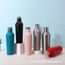 跨境不锈钢双层保温杯多边形红酒瓶户外运动登山壶车载便携水杯