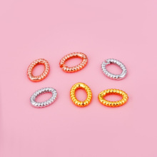 s925纯银DIY搭扣藏银麻花单圈连接扣银圈收尾环 手链项链圆圈扣