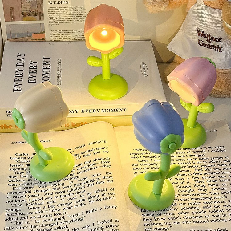 Творческий цветочный рабочий стол ночной свет украшения мини-маленький цветок защиты глаз светильник для девочек милый магнитный атмосферный настольный светильник