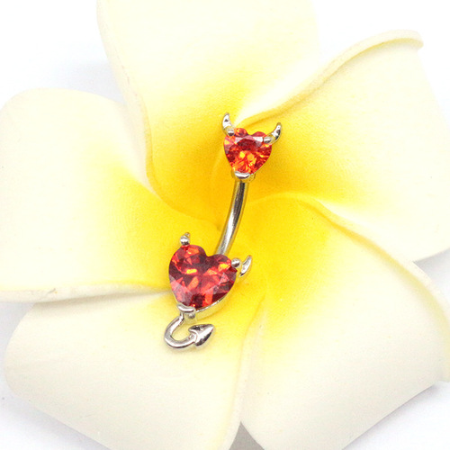 Gaibei European and American cross-border devil navel ring funny little devil navel ring navel ornaments navel nail zircon navel ring manufacturer