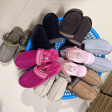 跨境大码平底包头棉拖鞋女真皮冬季爆款外穿加厚加绒保暖毛毛拖男