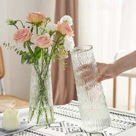 玻璃花瓶透明水养富贵竹百合花瓶客厅水培绿萝干鲜花插花摆件批发